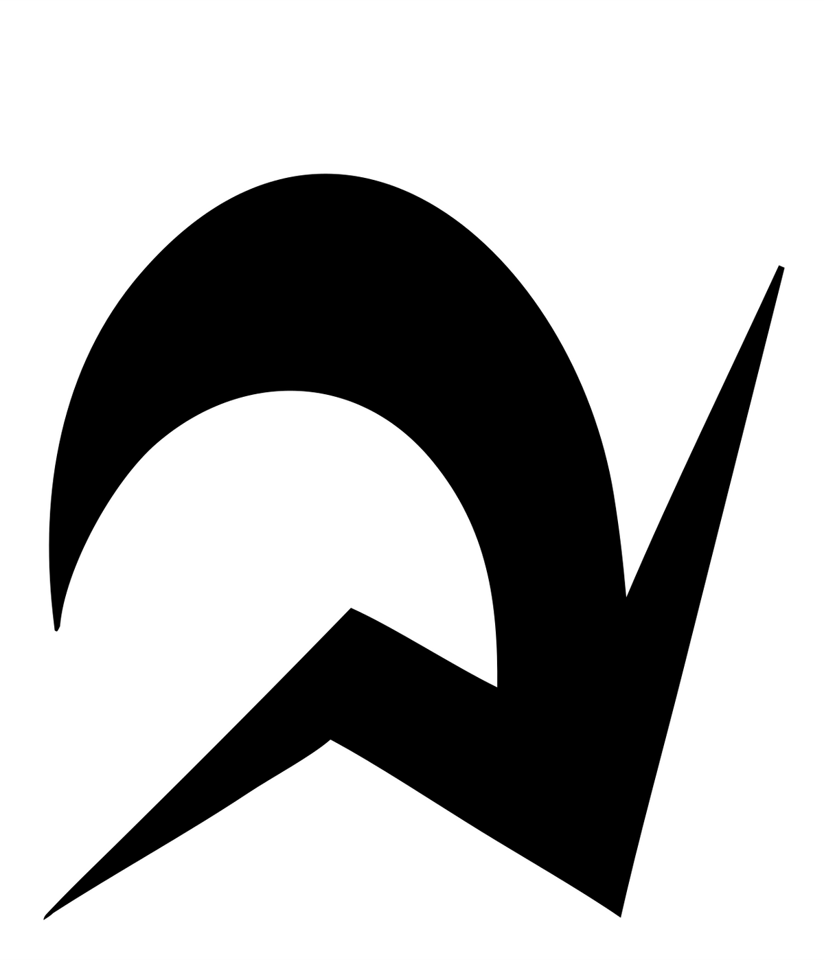 Crescent Ram Horn Badge #ffffff/#000000