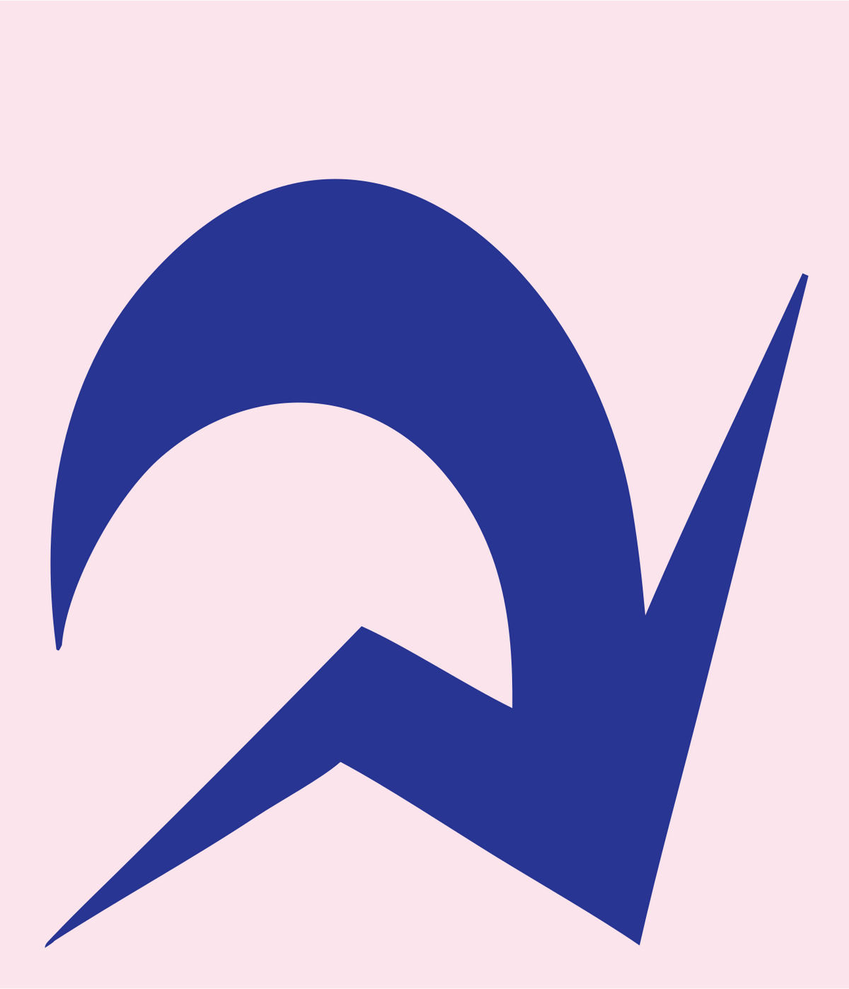 Crescent Ram Horn Badge #fce4ec/#283593