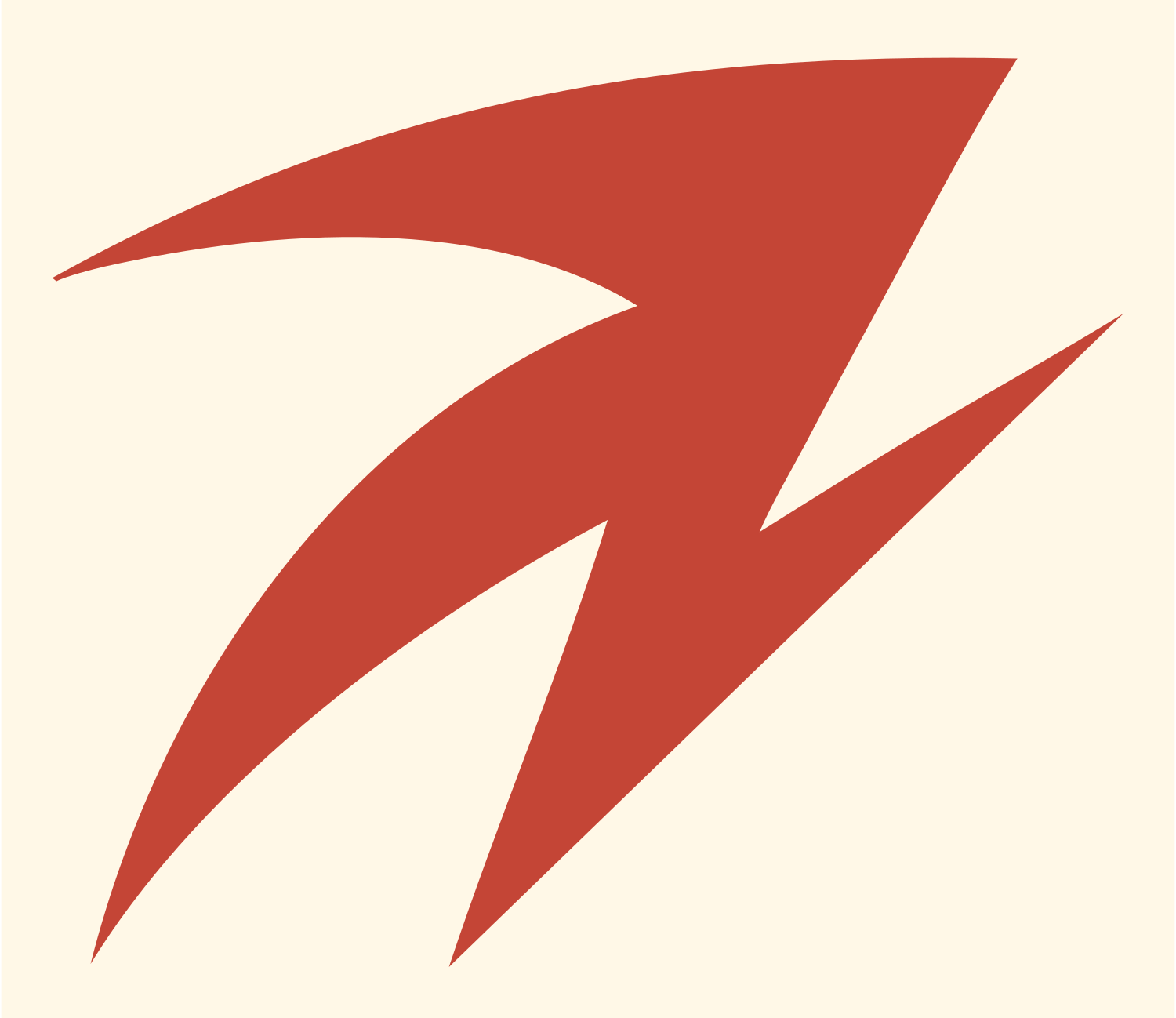 Aries Lightning Bolt Logo #fff8e7/#c44536