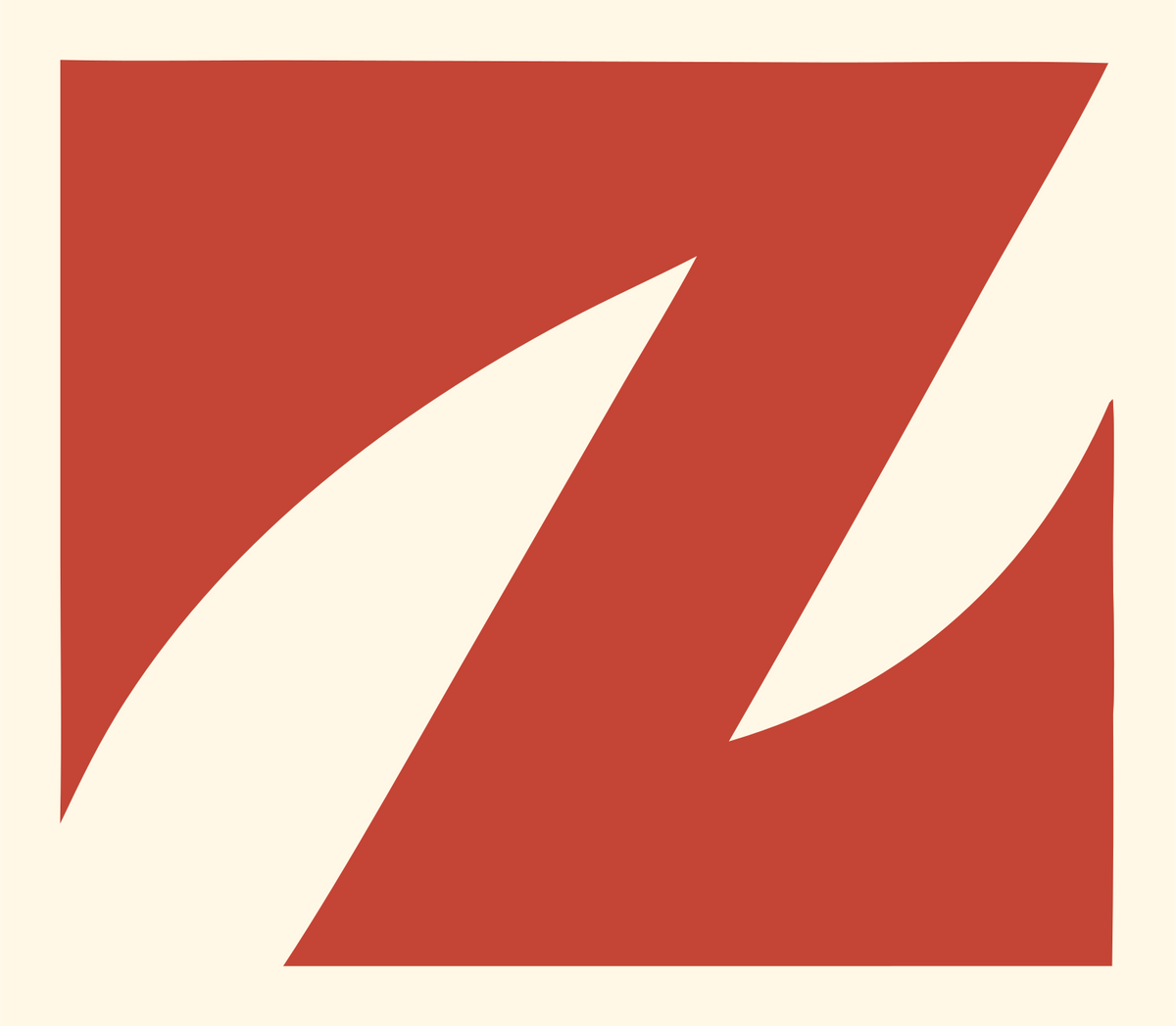 Negative Space Aries Mark #fff8e7/#c44536