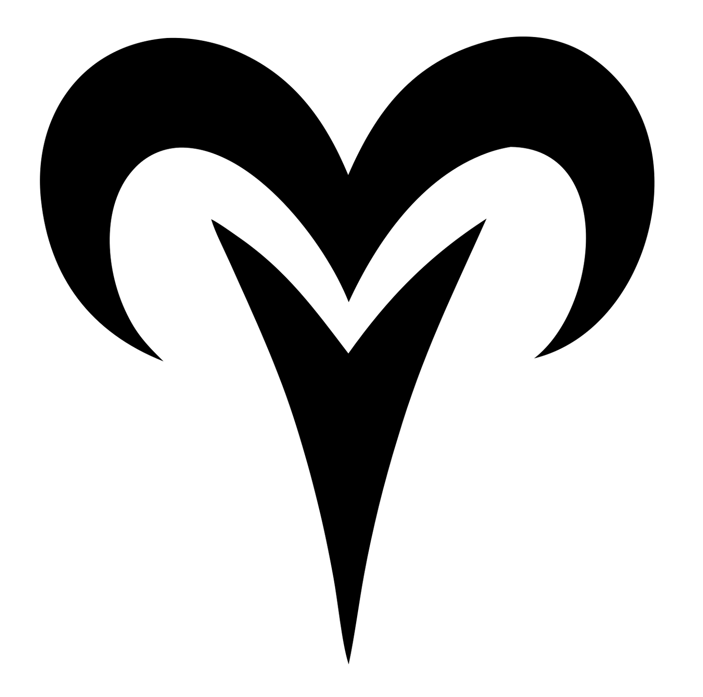 Heart Ram Horn Emblem #ffffff/#000000