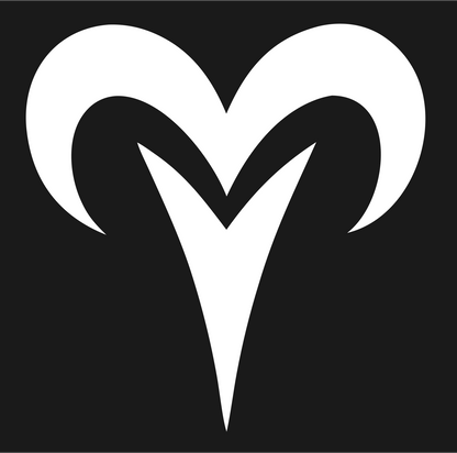 Heart Ram Horn Emblem #1a1a1a/#ffffff