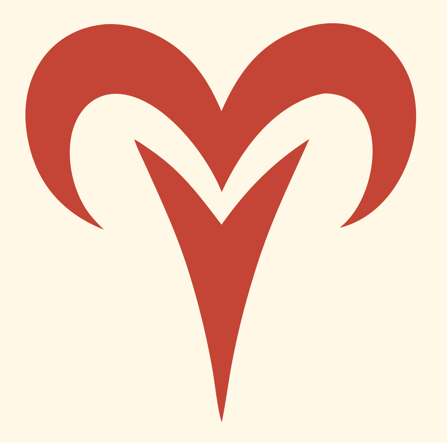 Heart Ram Horn Emblem #fff8e7/#c44536
