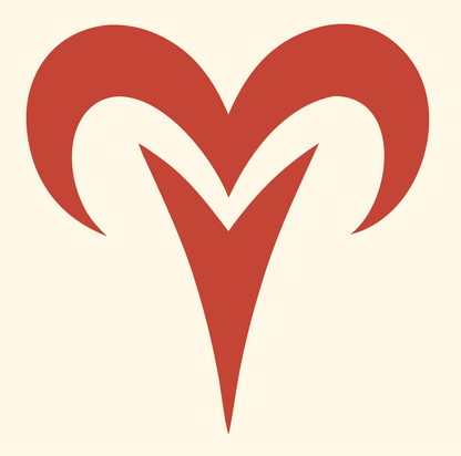 Heart Ram Horn Emblem #fff8e7/#c44536