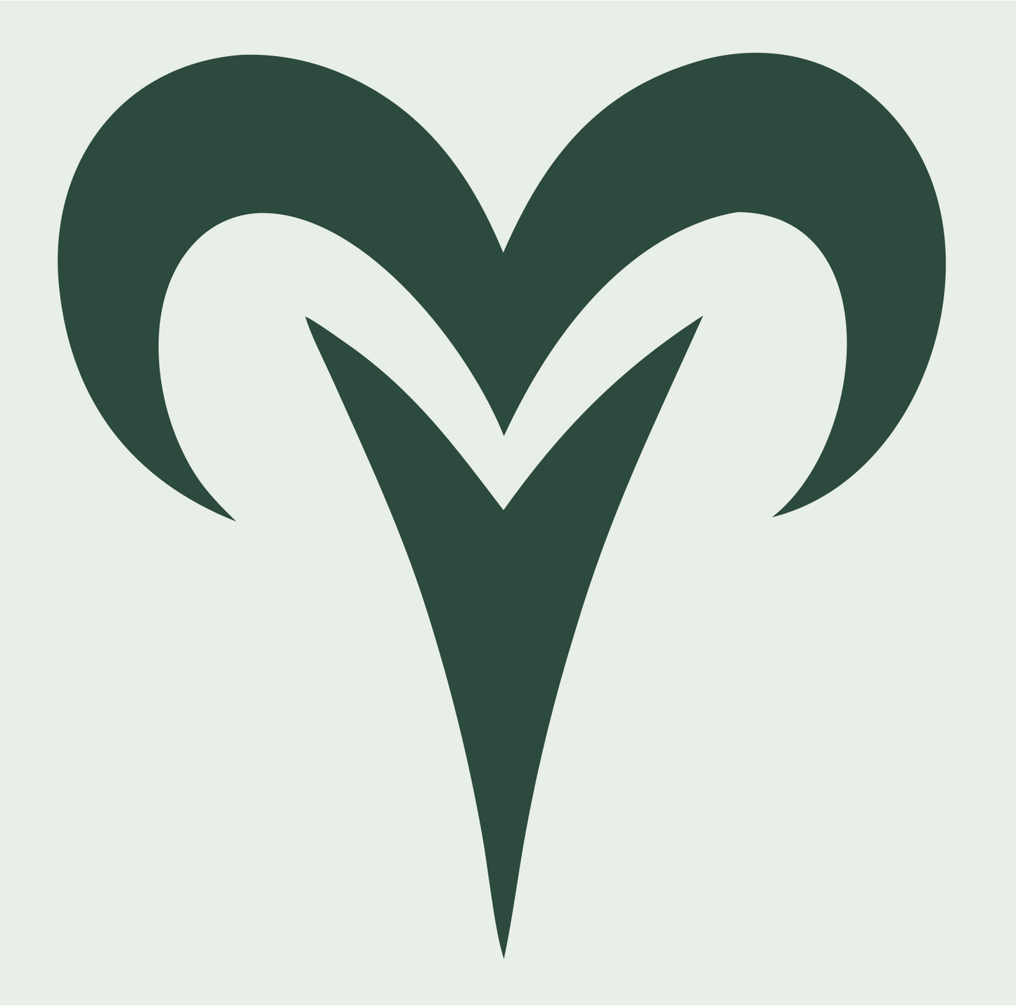 Heart Ram Horn Emblem #e8efe9/#2d4a3e