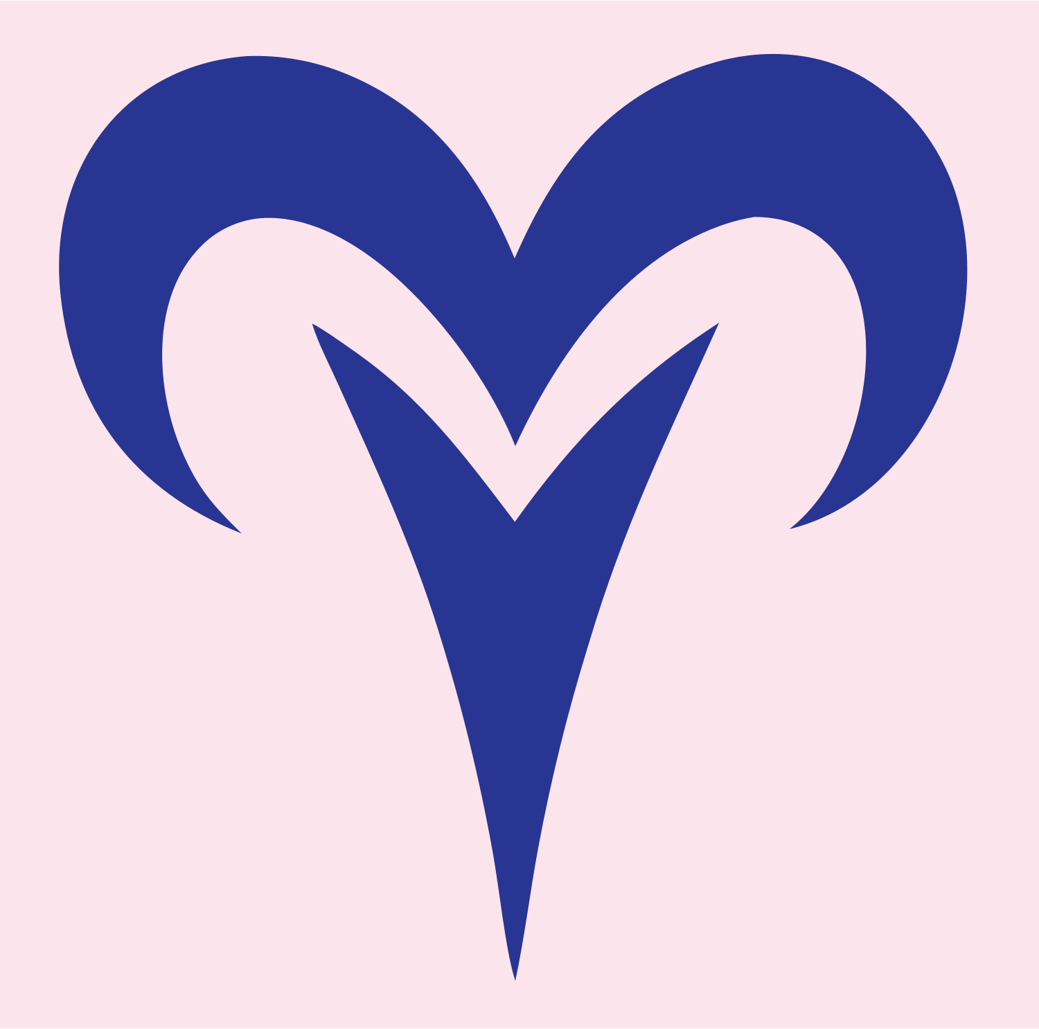 Heart Ram Horn Emblem #fce4ec/#283593