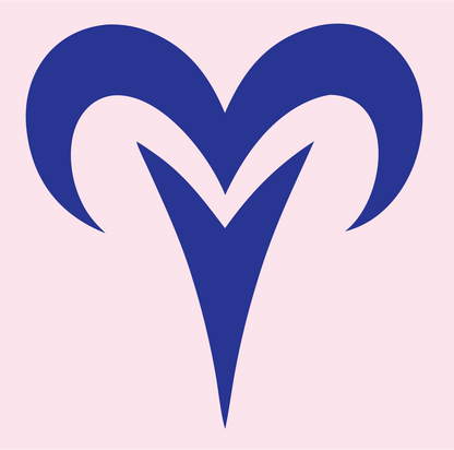 Heart Ram Horn Emblem #fce4ec/#283593