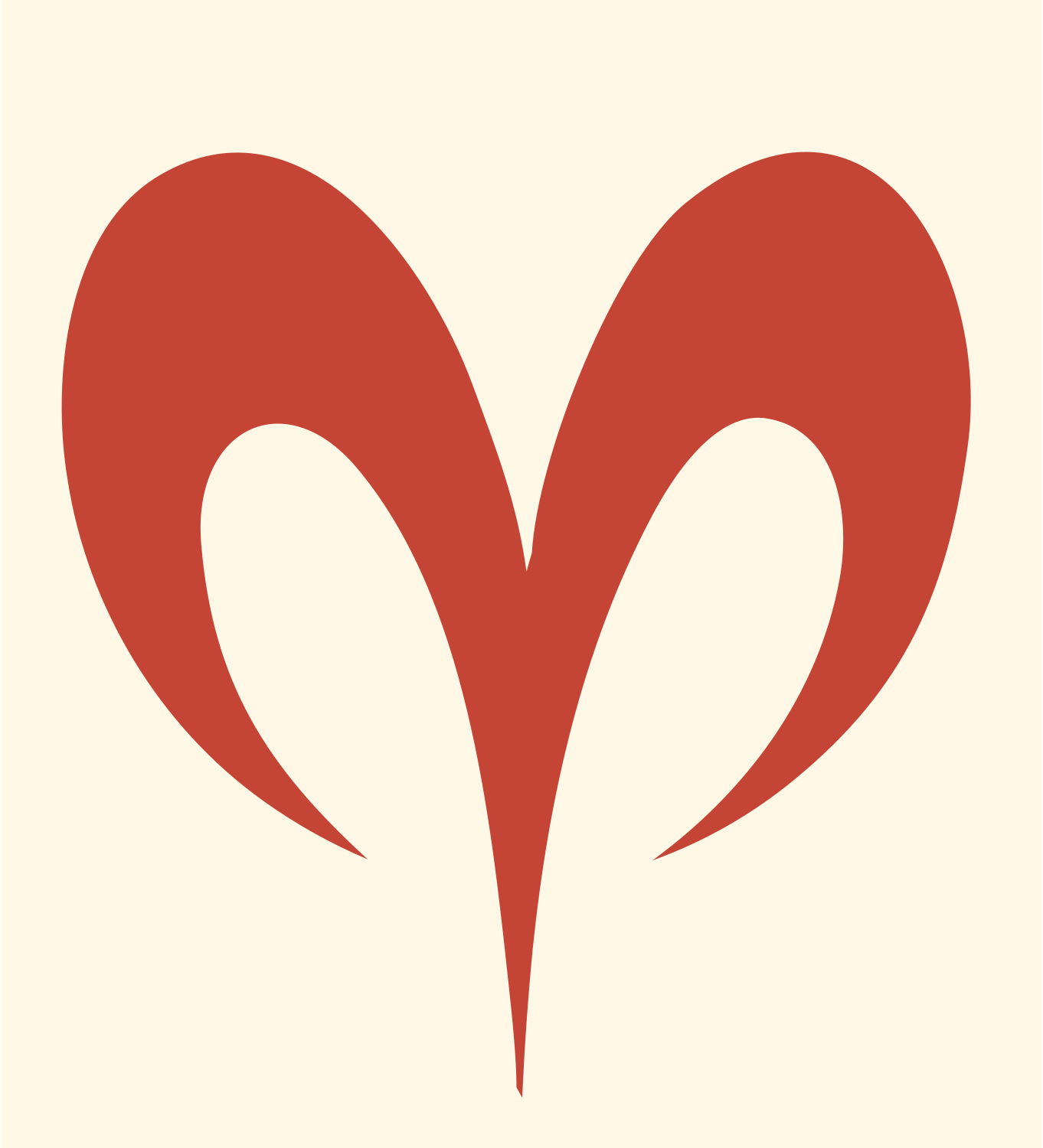 Aries Heart Logo #fff8e7/#c44536