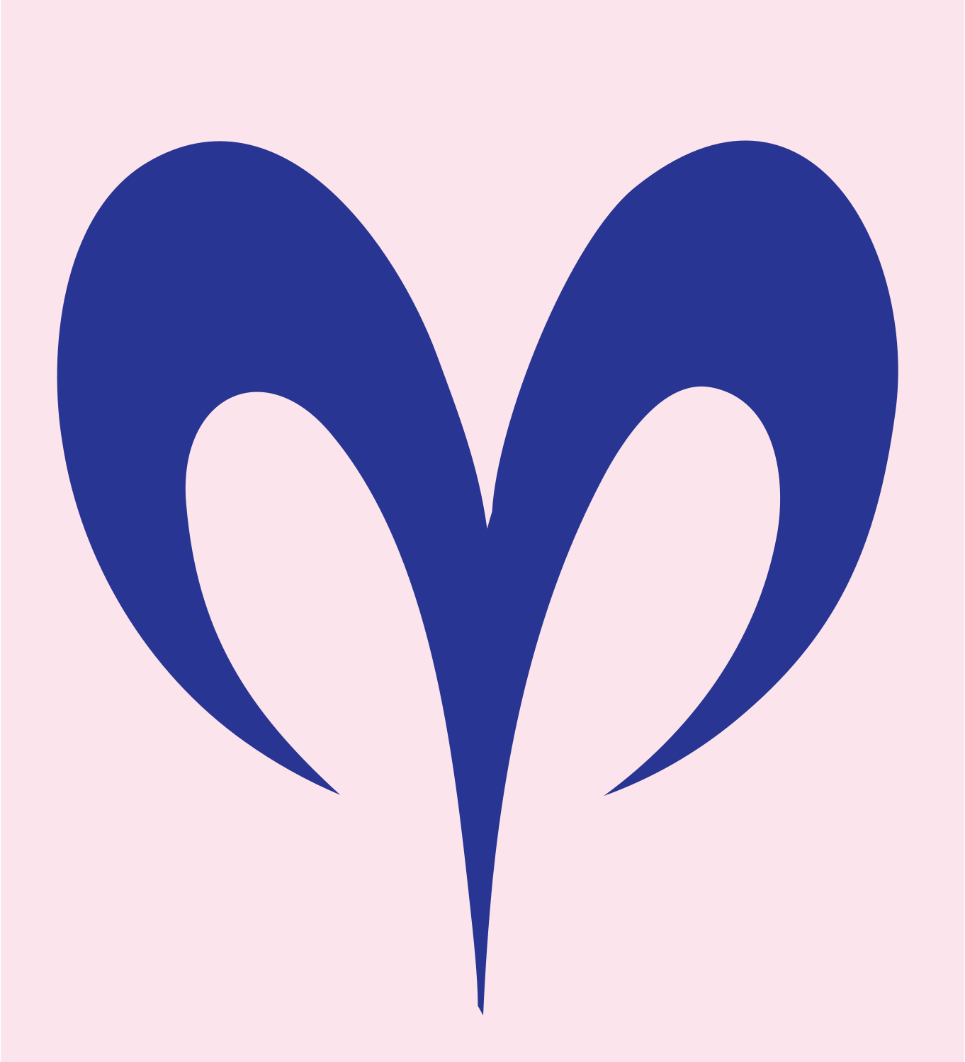 Aries Heart Logo #fce4ec/#283593