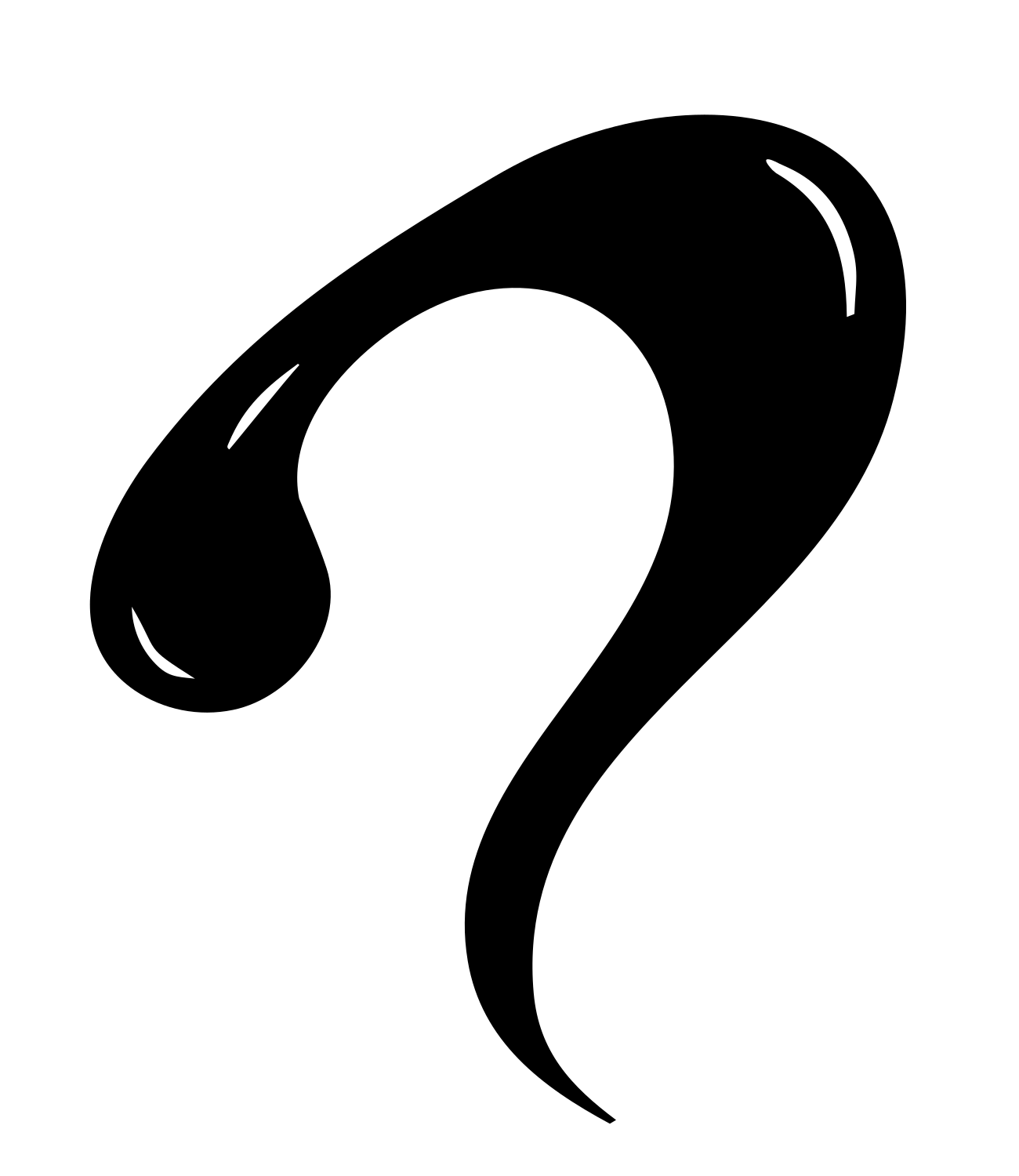 Hand-Drawn Aries Horn Swirl Logo #ffffff/#000000
