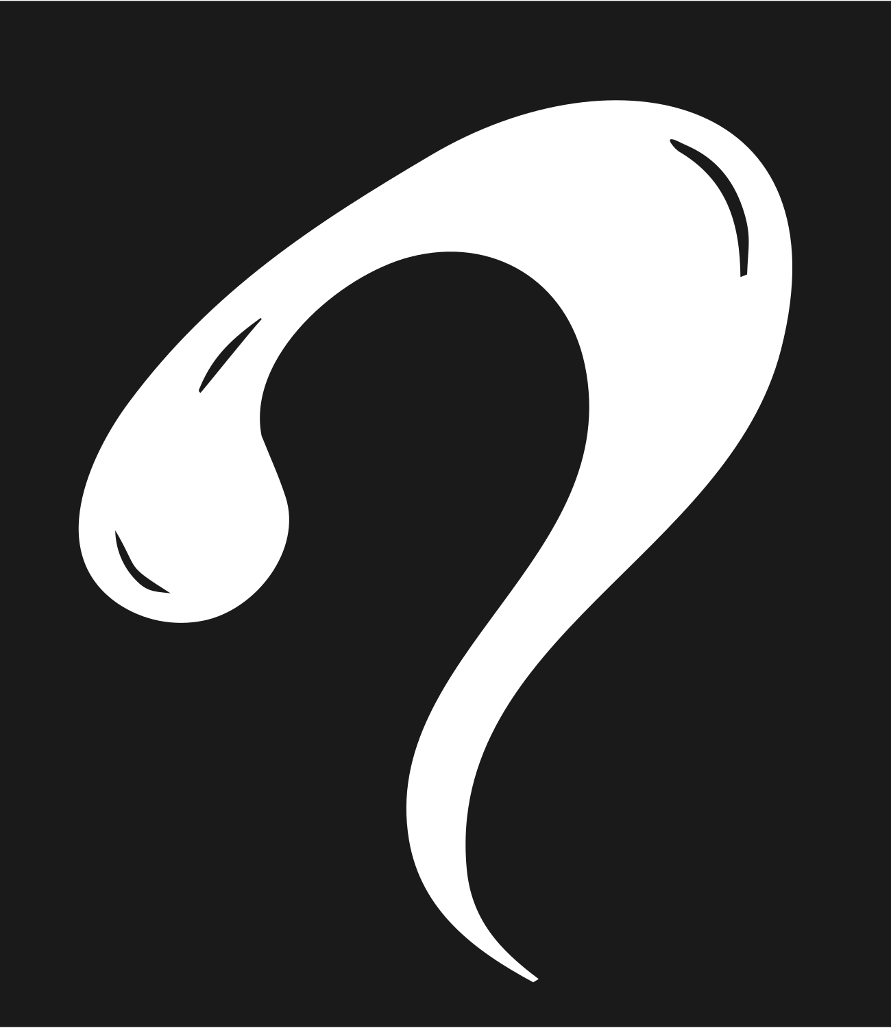 Hand-Drawn Aries Horn Swirl Logo #1a1a1a/#ffffff
