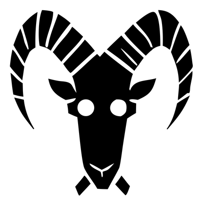 Ram Face Front-View Badge #ffffff/#000000