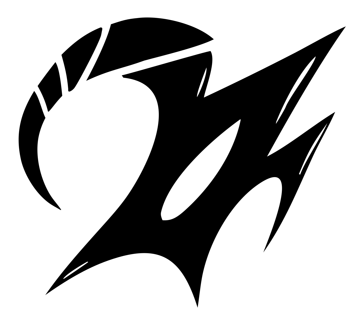 Aggressive Aries Slash Emblem #ffffff/#000000