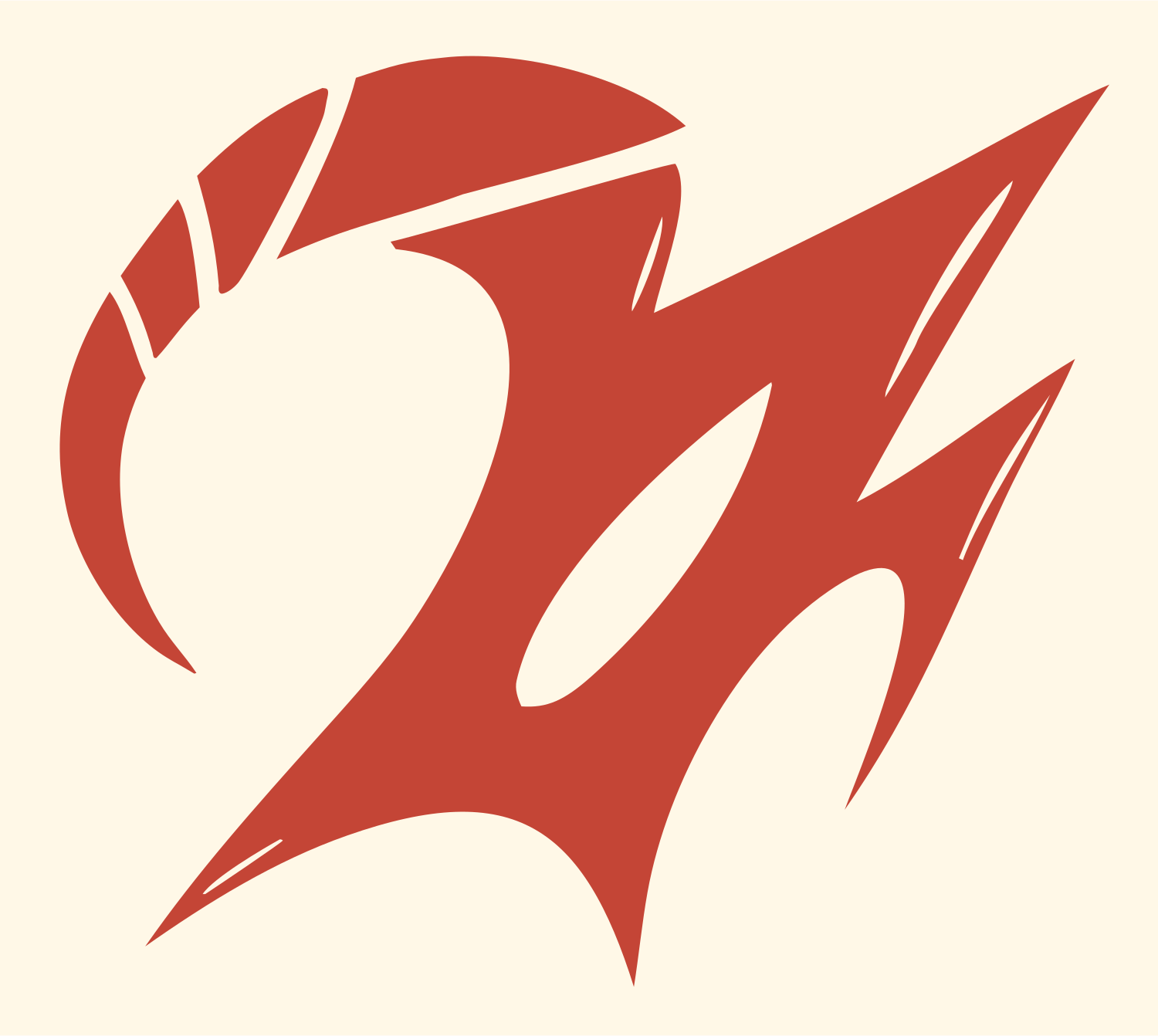 Aggressive Aries Slash Emblem #fff8e7/#c44536