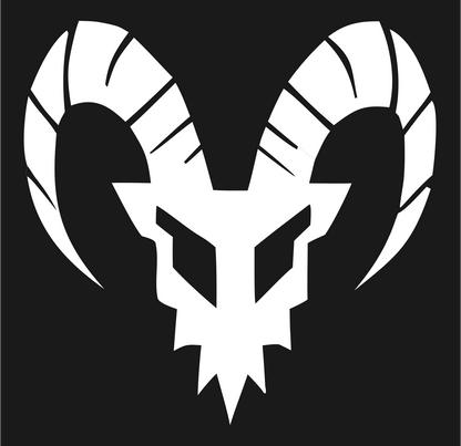 Segmented Ram Skull Badge #1a1a1a/#ffffff