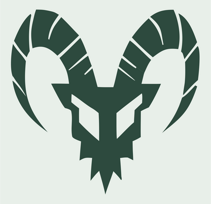 Segmented Ram Skull Badge #e8efe9/#2d4a3e