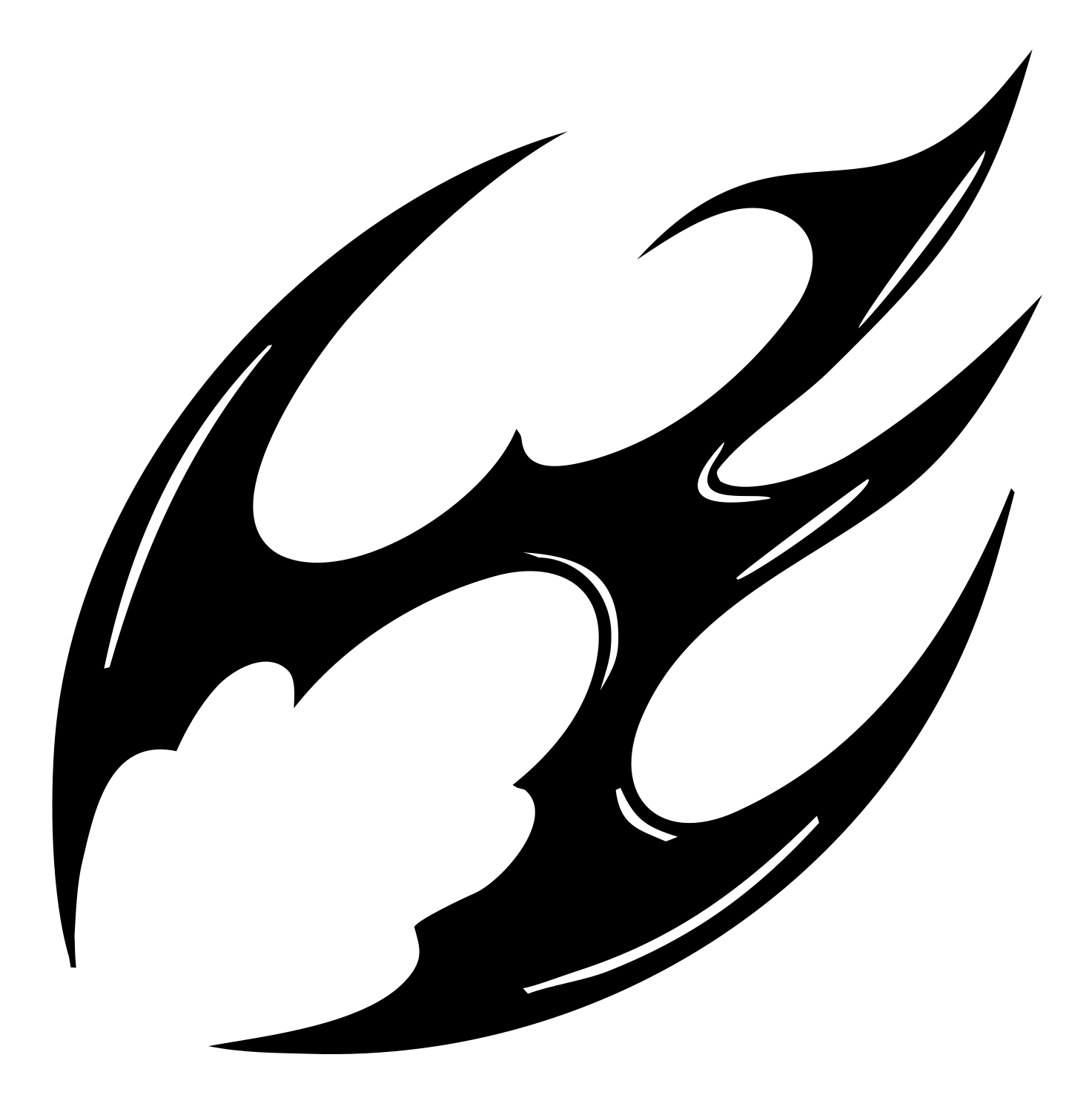 Tribal Aries Claw Mark #ffffff/#000000
