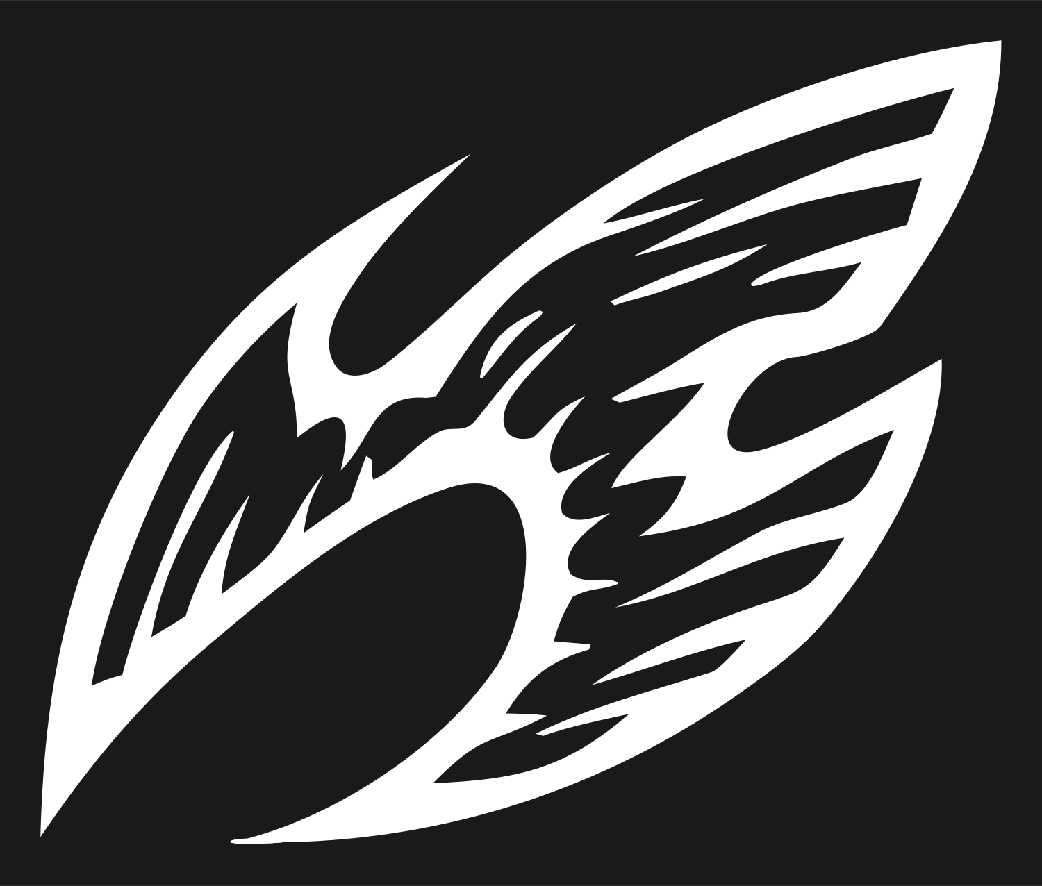 Hand-Drawn Wing Aries Emblem #1a1a1a/#ffffff