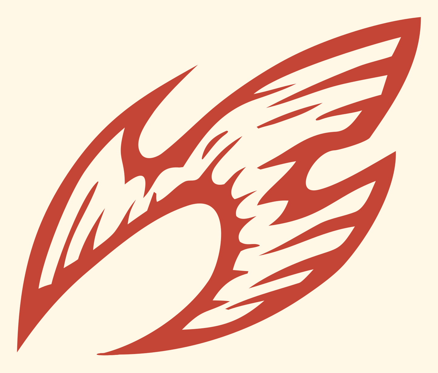 Hand-Drawn Wing Aries Emblem #fff8e7/#c44536