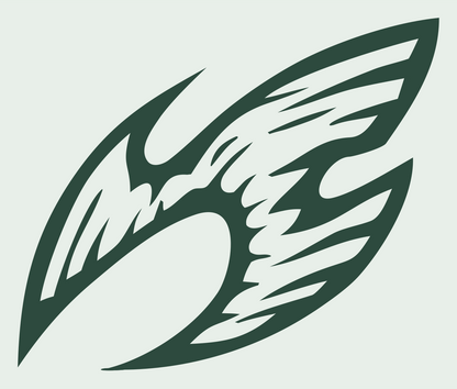 Hand-Drawn Wing Aries Emblem #e8efe9/#2d4a3e