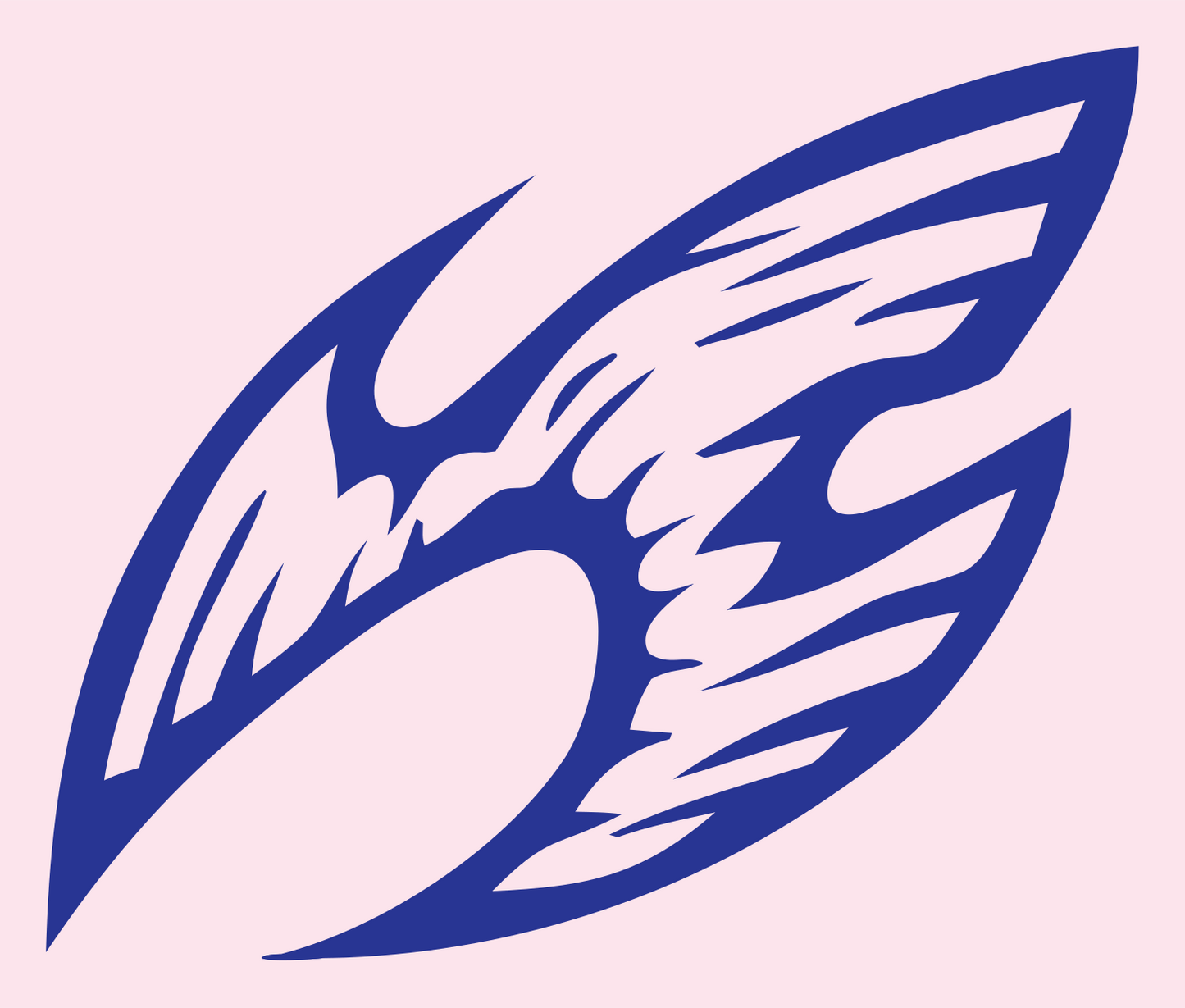 Hand-Drawn Wing Aries Emblem #fce4ec/#283593