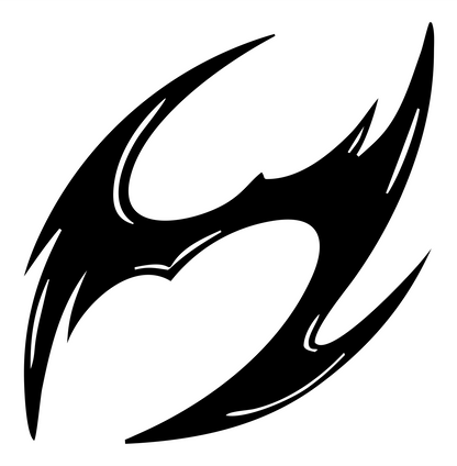 Tribal Aries Slash Icon #ffffff/#000000