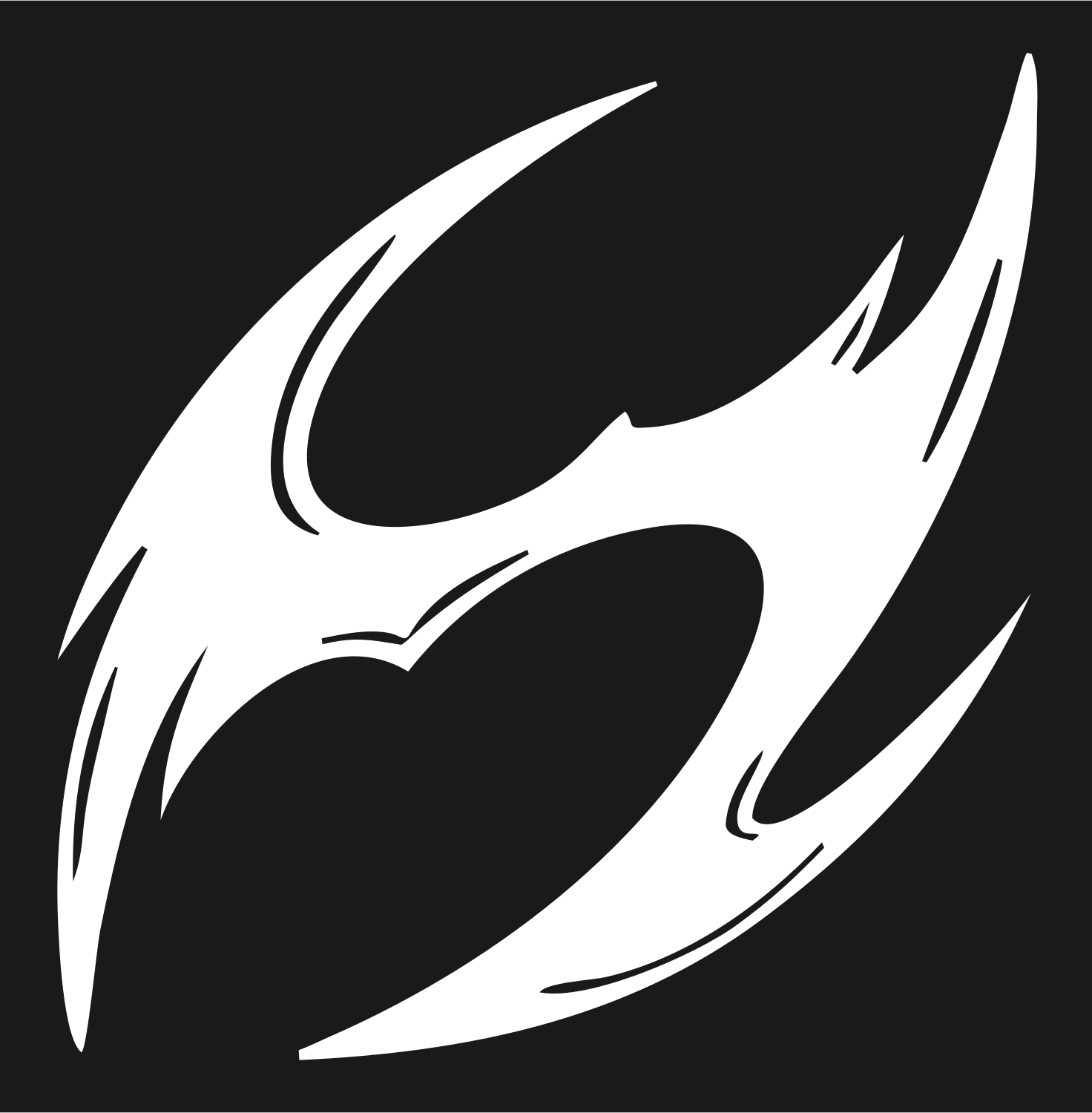 Tribal Aries Slash Icon #1a1a1a/#ffffff