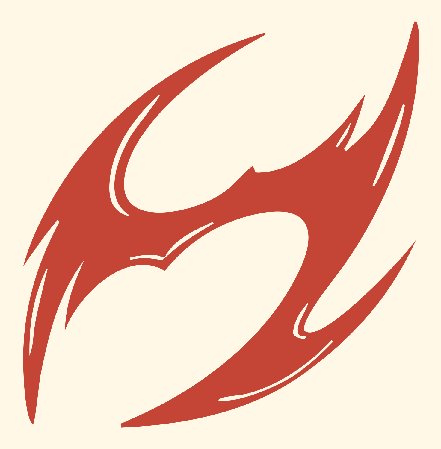 Tribal Aries Slash Icon #fff8e7/#c44536