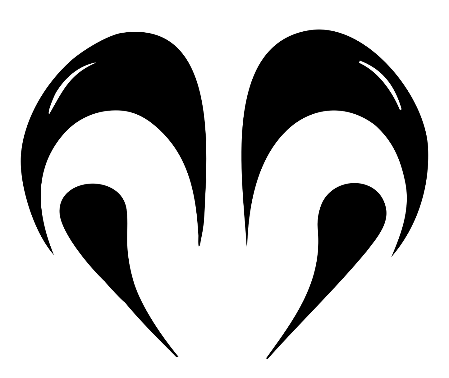 Mirrored Ram Fang Crest #ffffff/#000000