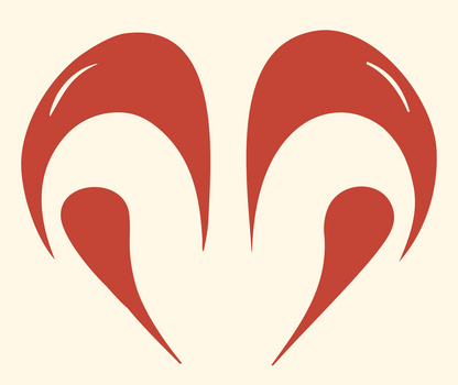 Mirrored Ram Fang Crest #fff8e7/#c44536