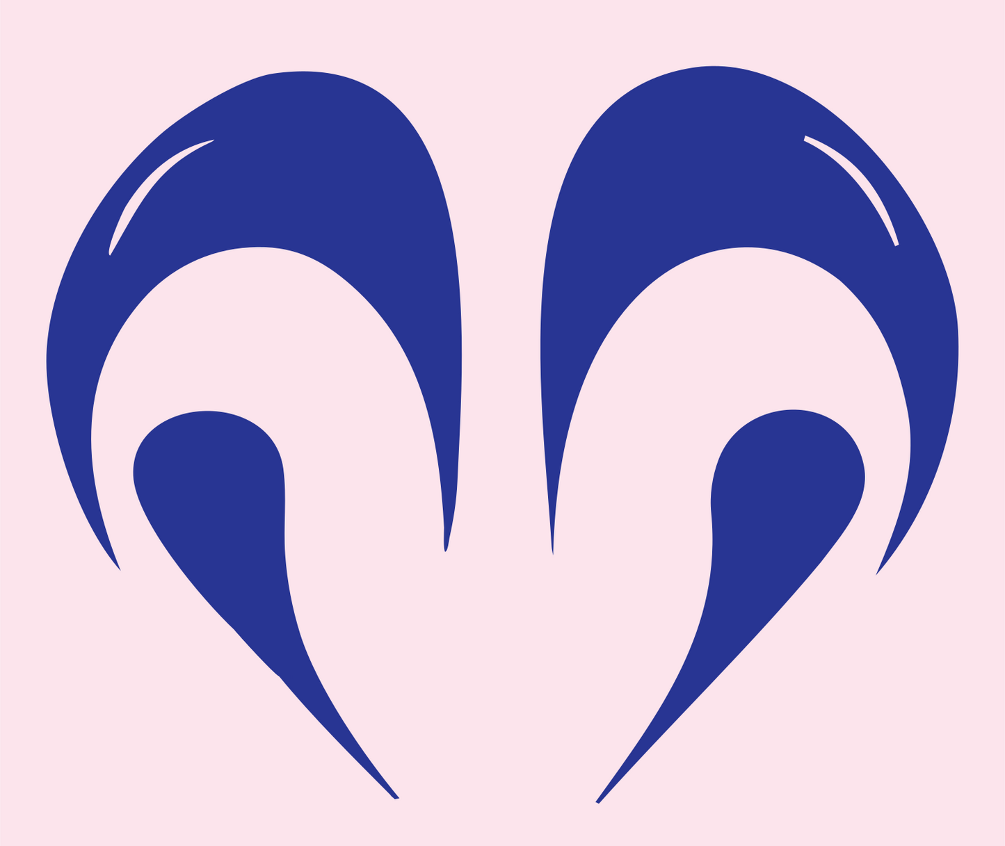 Mirrored Ram Fang Crest #fce4ec/#283593