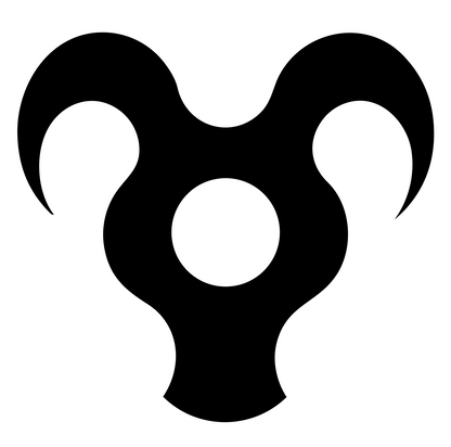 Triskelion Ram Horns Badge #ffffff/#000000