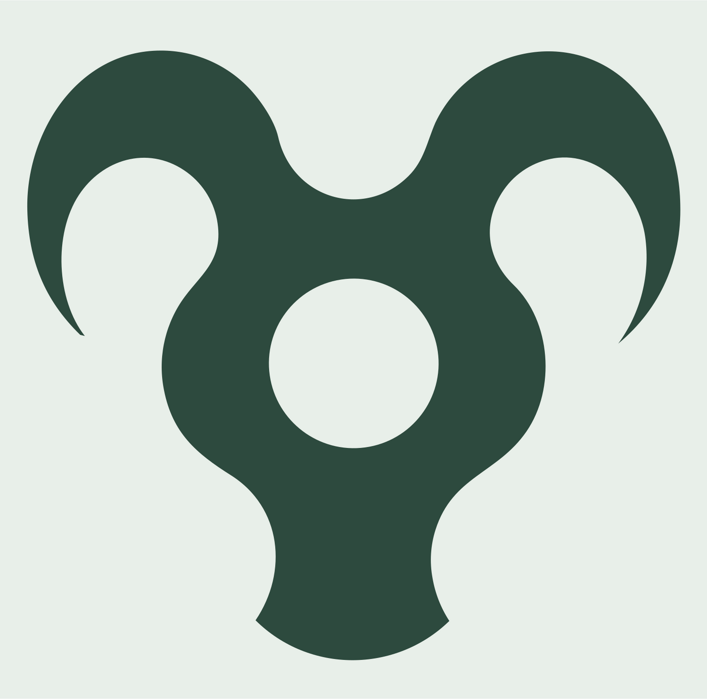 Triskelion Ram Horns Badge #e8efe9/#2d4a3e