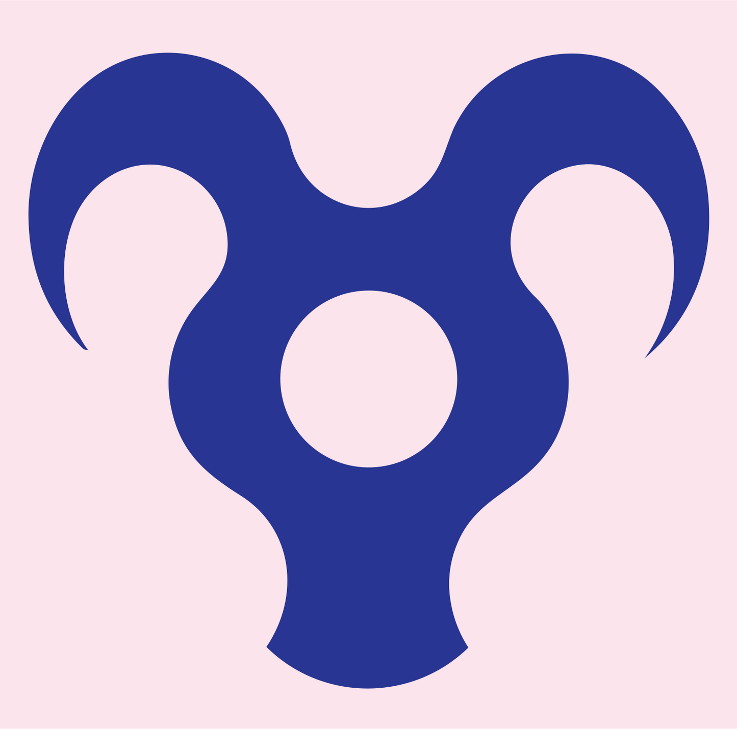 Triskelion Ram Horns Badge #fce4ec/#283593