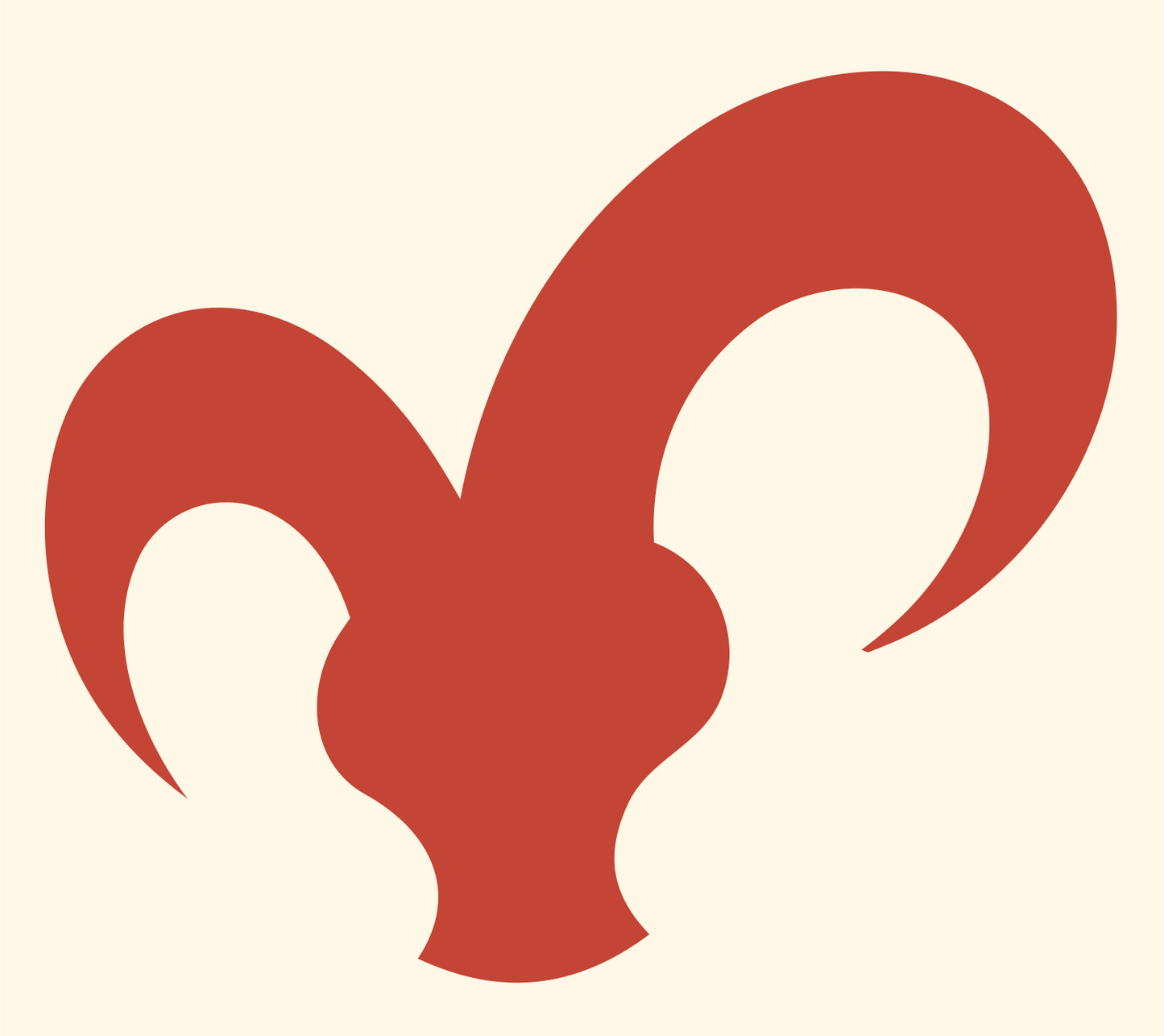 Jester Hat Silhouette Mark #fff8e7/#c44536