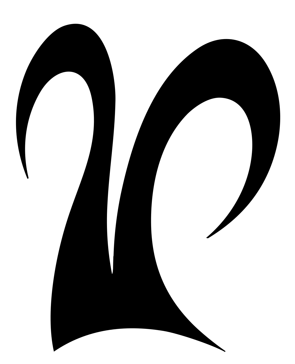 Asymmetric Ram Horn Crest #ffffff/#000000