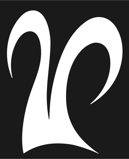 Asymmetric Ram Horn Crest #1a1a1a/#ffffff
