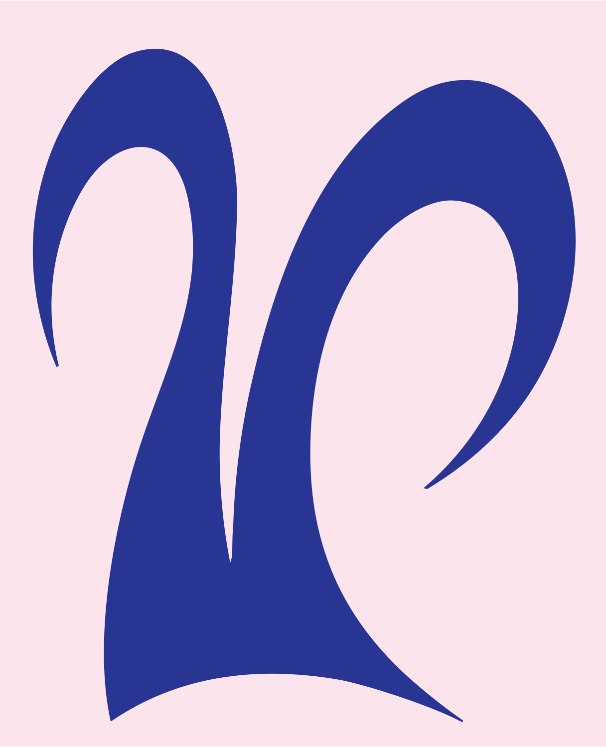 Asymmetric Ram Horn Crest #fce4ec/#283593