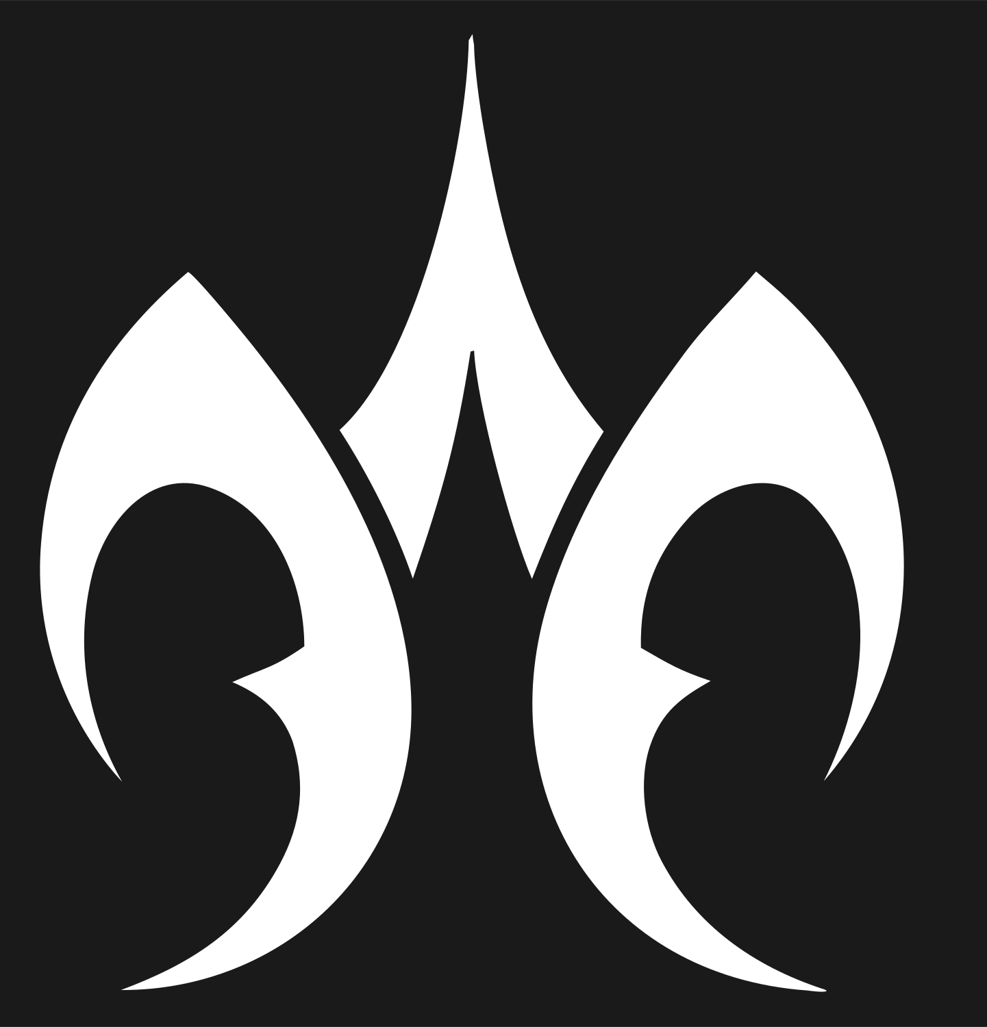 Tribal Flame Horn Crest #1a1a1a/#ffffff