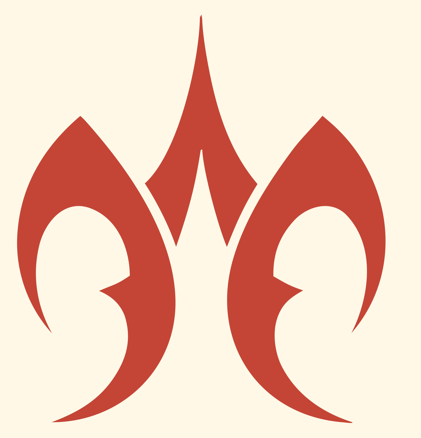 Tribal Flame Horn Crest #fff8e7/#c44536