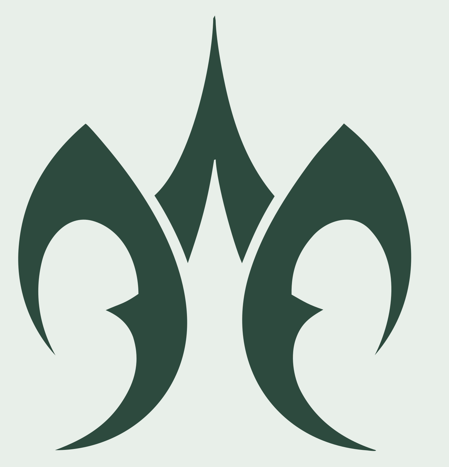 Tribal Flame Horn Crest #e8efe9/#2d4a3e
