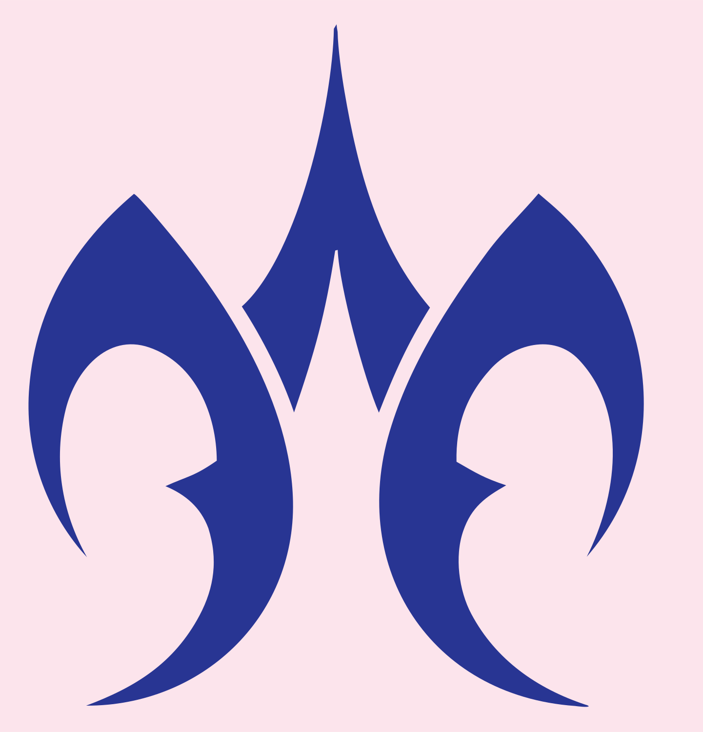 Tribal Flame Horn Crest #fce4ec/#283593