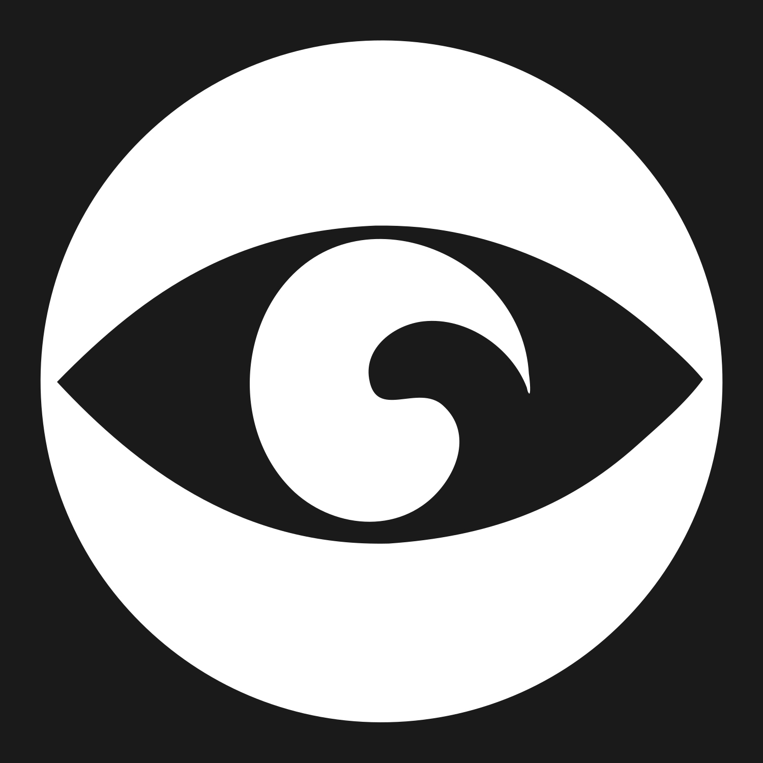 Negative Space Eye Circle Badge #1a1a1a/#ffffff