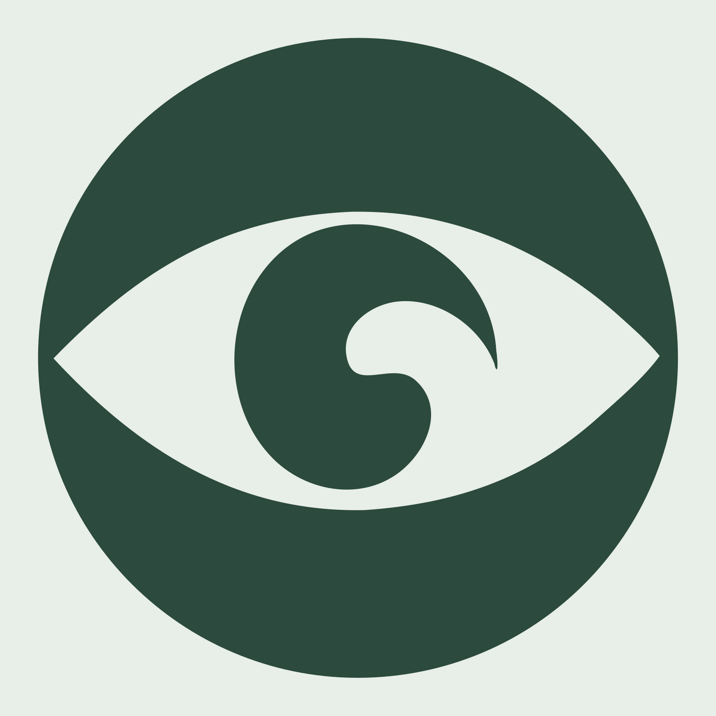 Negative Space Eye Circle Badge #e8efe9/#2d4a3e