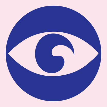 Negative Space Eye Circle Badge #fce4ec/#283593