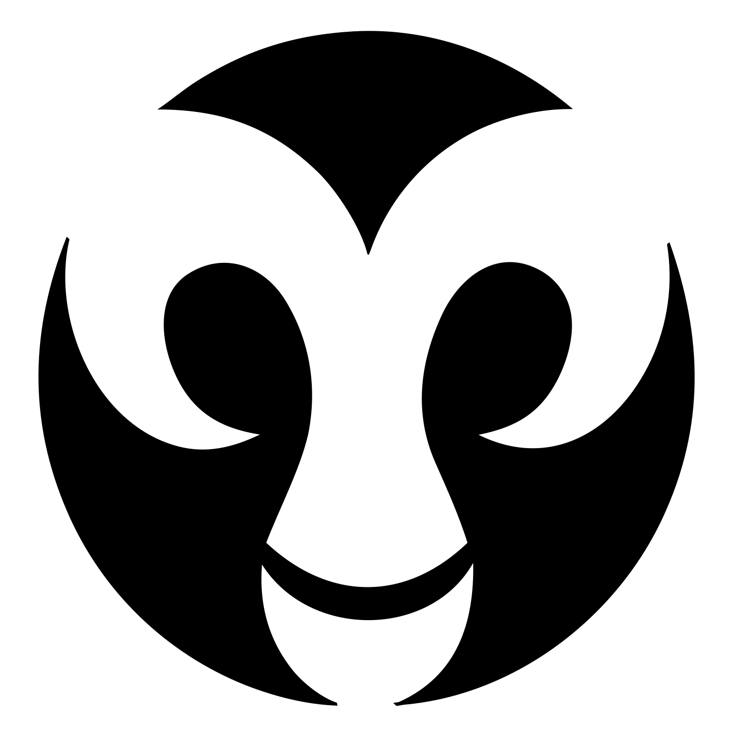 Negative Space Ram Face Emblem #ffffff/#000000