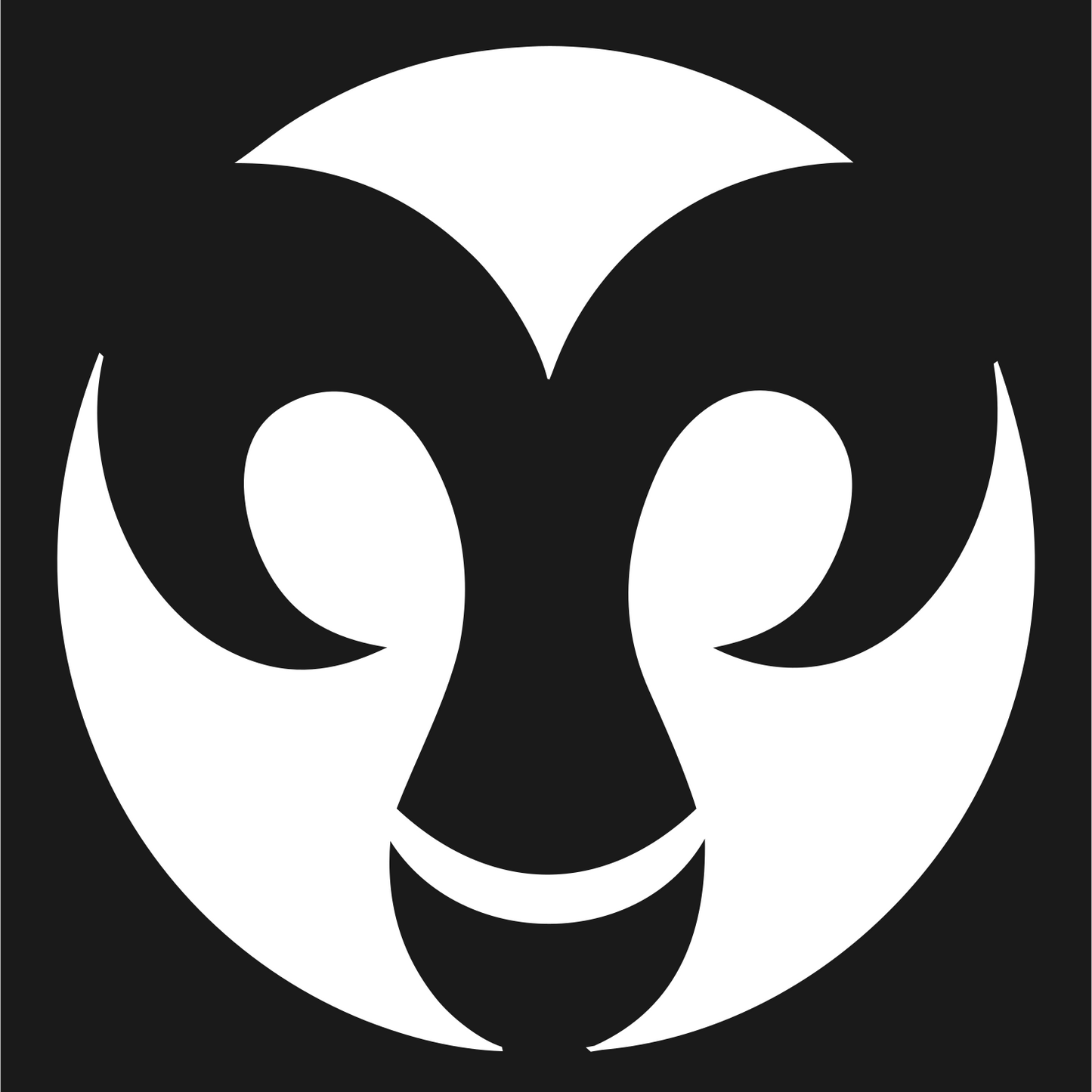 Negative Space Ram Face Emblem #1a1a1a/#ffffff