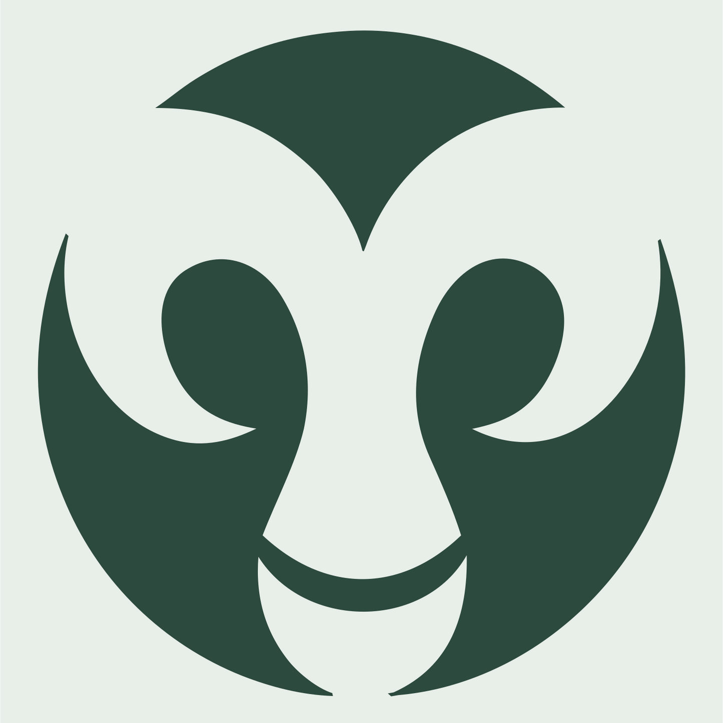 Negative Space Ram Face Emblem #e8efe9/#2d4a3e