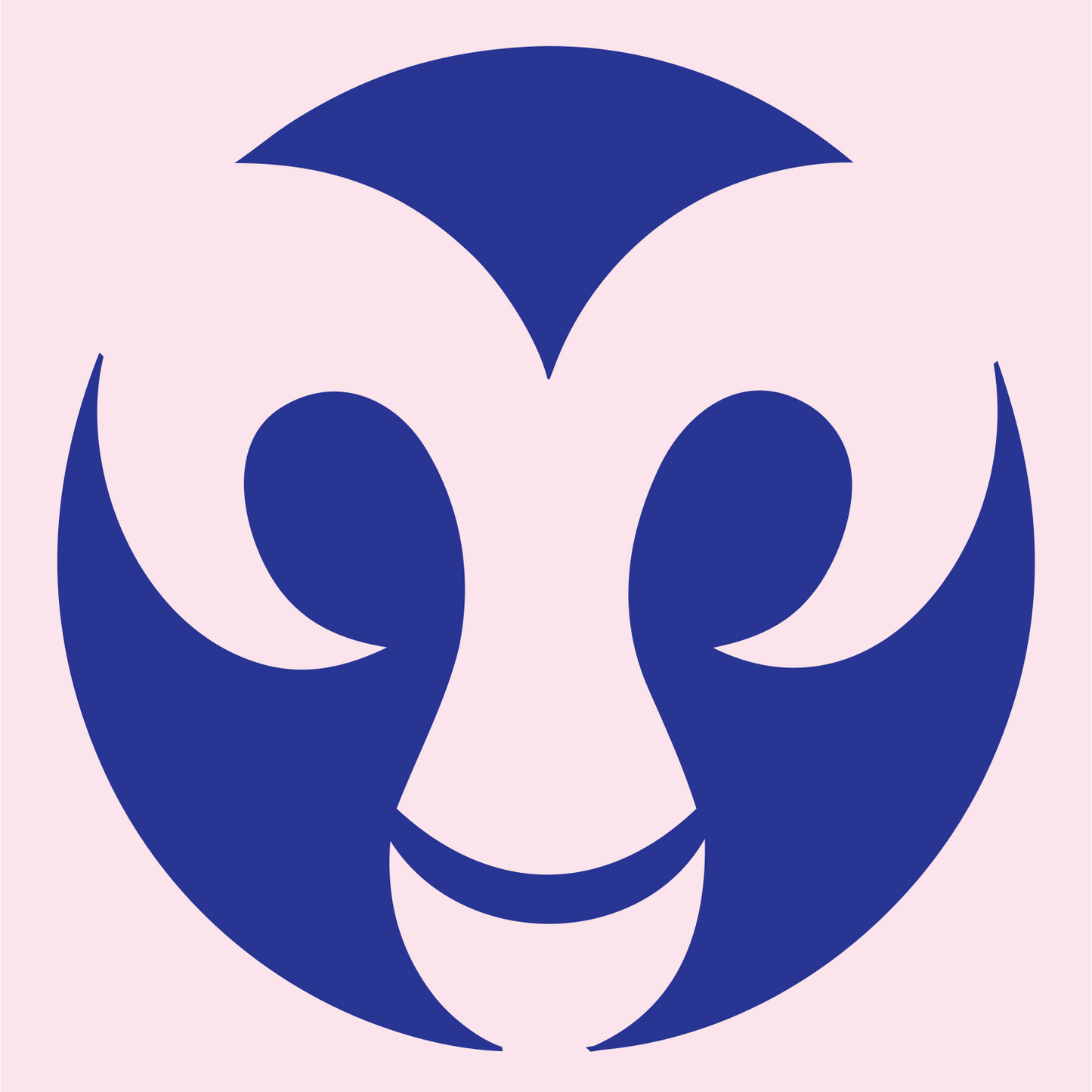 Negative Space Ram Face Emblem #fce4ec/#283593