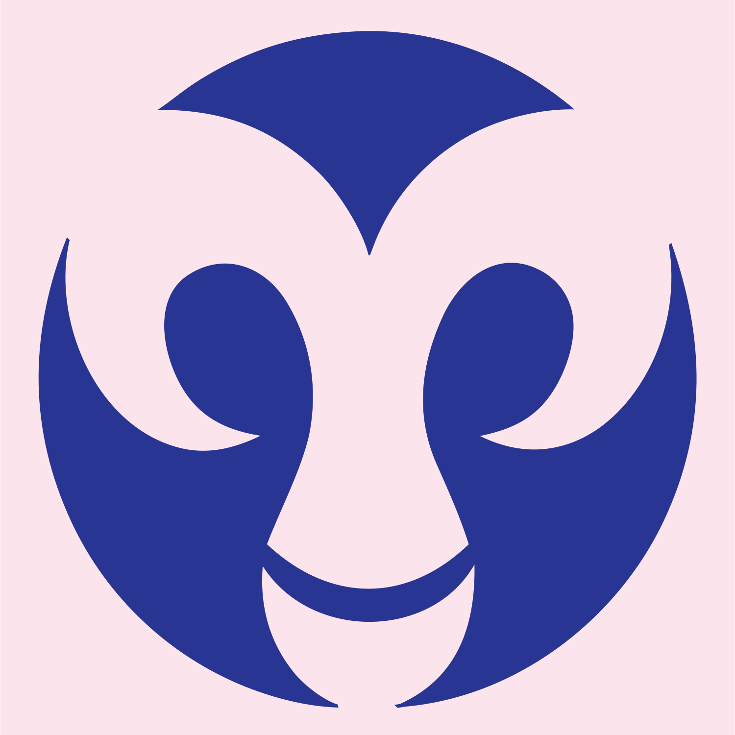 Negative Space Ram Face Emblem #fce4ec/#283593